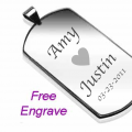 316L Stainless Steel Regular Size Dog Tag Pendant with a chain: Personalized