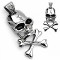 316L Surgical Stainless Steel Small Cross Bone Pendant with a chain